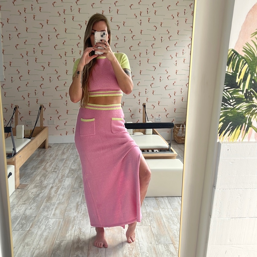 Free People crop top and skirt set Sz Small